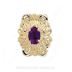 GS342 AMY - 14 Karat Gold Amethyst Slide 